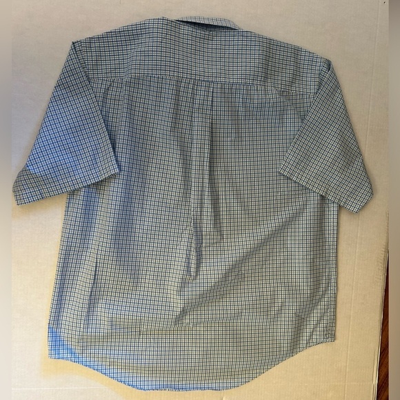 Arrow poplin mens cotton button up short sleeve plaid shirt Sz-16-16-1/2 L. W16 - Picture 2 of 9